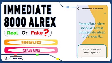 Immediate 8.1 Alrex (V 8000) Review 2024 .